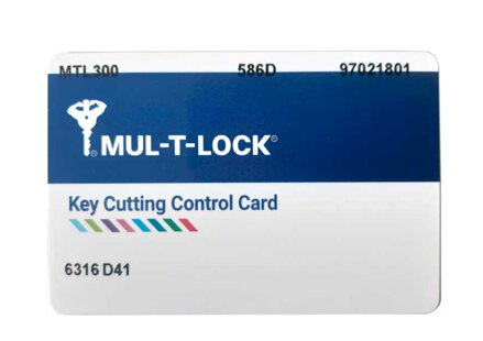 Bezpečnostná karta MTL300 pre výrobu nových kľúčov