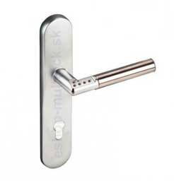 Mul-T-Lock Elektronická dverná kľučka kódovacia s otvorom na vložku, štít 72mm, PRAVÁ, satin